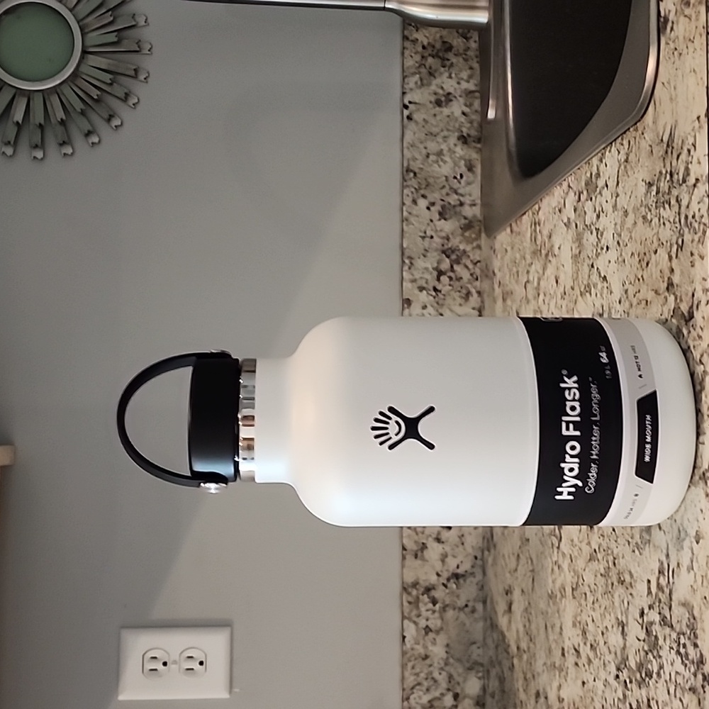 Hydro Flask Black and White Wide Mouth Bottle